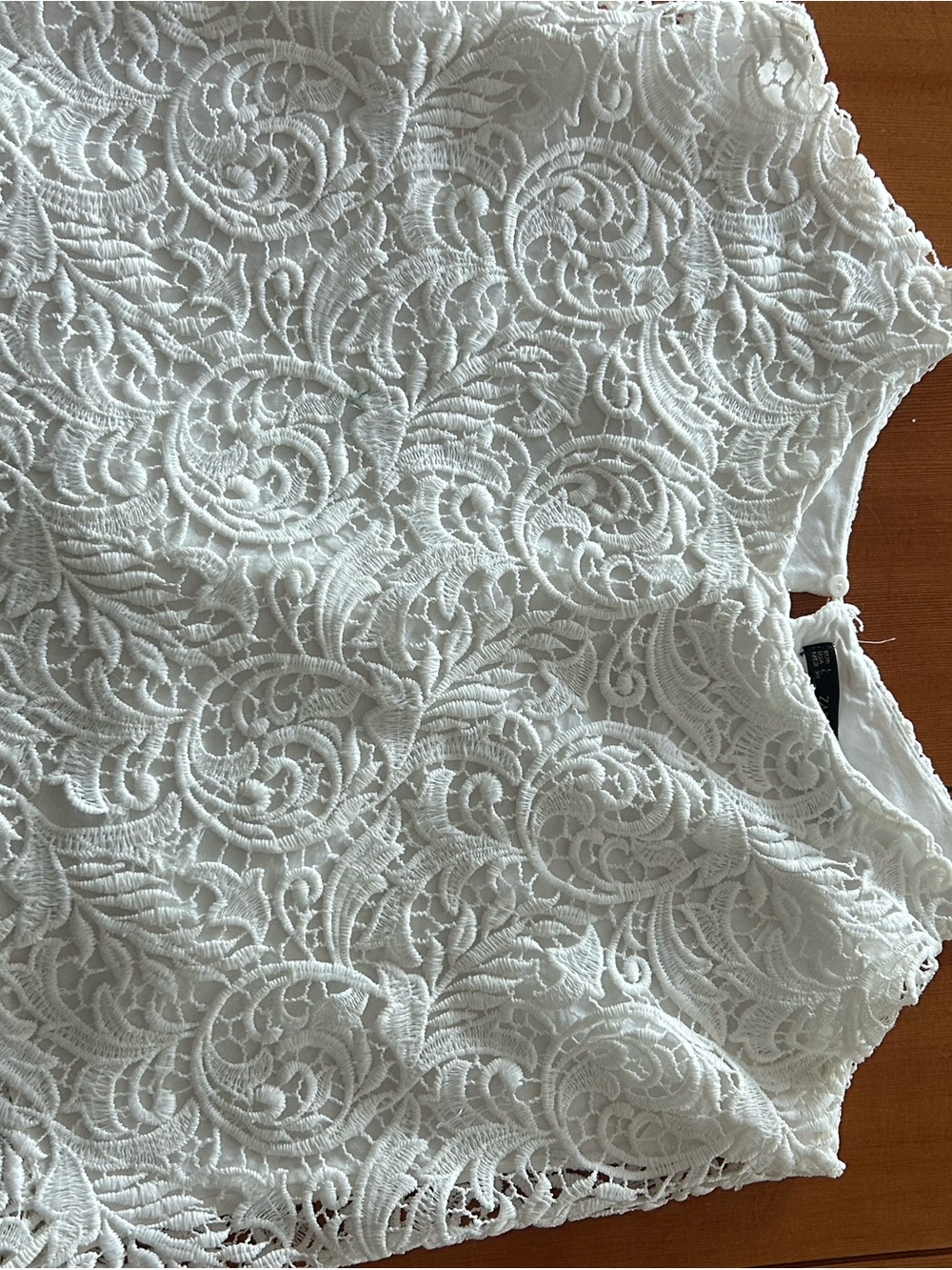 Zara White Lace Camisole with Intricate Crochet Pattern